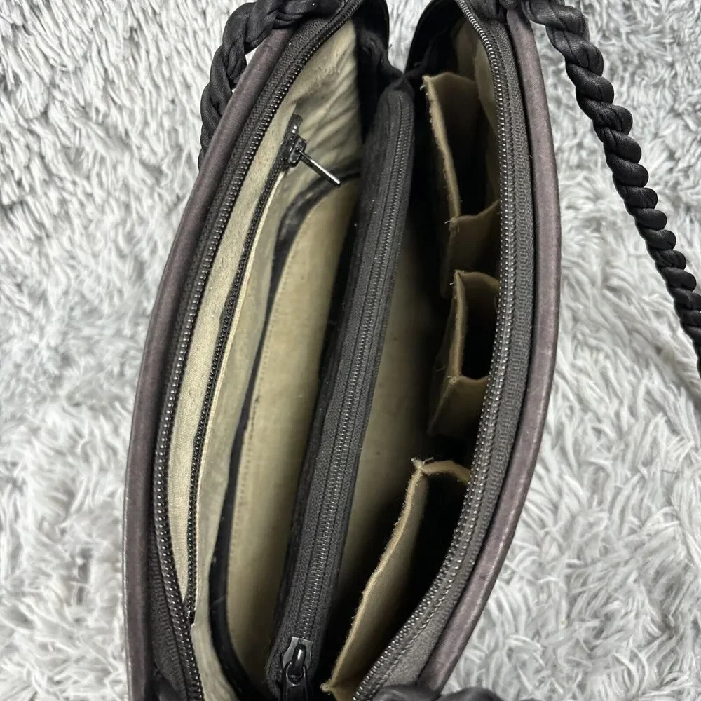 Sea Grass Woven Purse Saraye Tatami‎ Beige Green Straw Satchel Zipper Clamshell